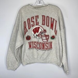 Vintage Galt Sand UW Badgers Football Rose Bowl 1994 Gray Crew Neck Sweatshirt